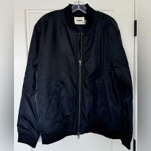 Label Mens Size‎ M Go To Bomber Jacket NWT Black Zip Front
